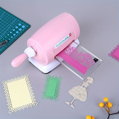 6 Colors Craft Buddy Scrapbook Die Cutting Embossing Machine\u002F1 Set A&B Acrylic Cutting Pads for DIY Scrapbooking Paper Crafts Cutter Machine Tool - PE Material, Battery-Free