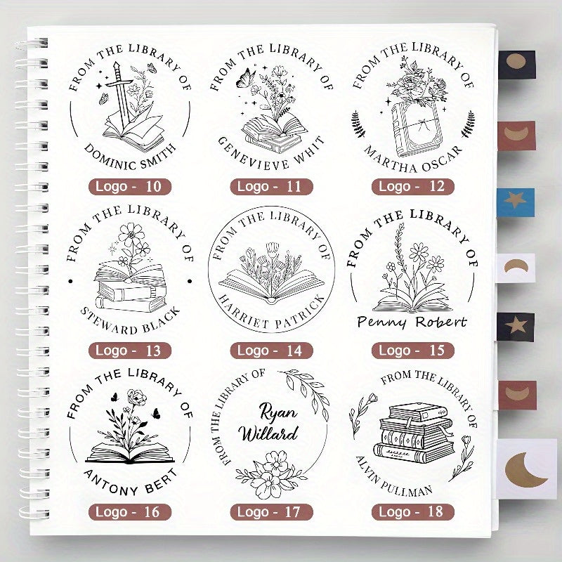 The Animal, Plant and Book Story Series Print Embosser Stamp, can be Printed Directly on Books, Notebooks, Tissues, Stickers, Paper\u002F Plastic Packaging, Beloved by Book Lovers and Pet Lovers