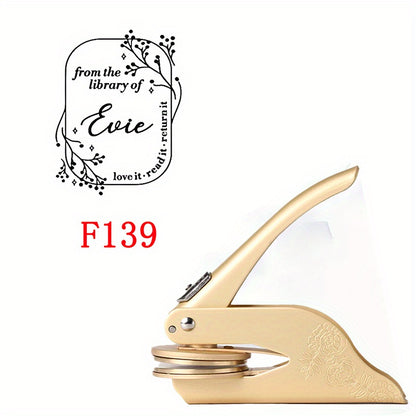 Plant and Book Story Golden Print Embosser Stamp, Printed Directly on Books, Notebooks, Tissues, Stickers, Paper\u002F Plastic Packaging, Make Exquisite Gifts and Books