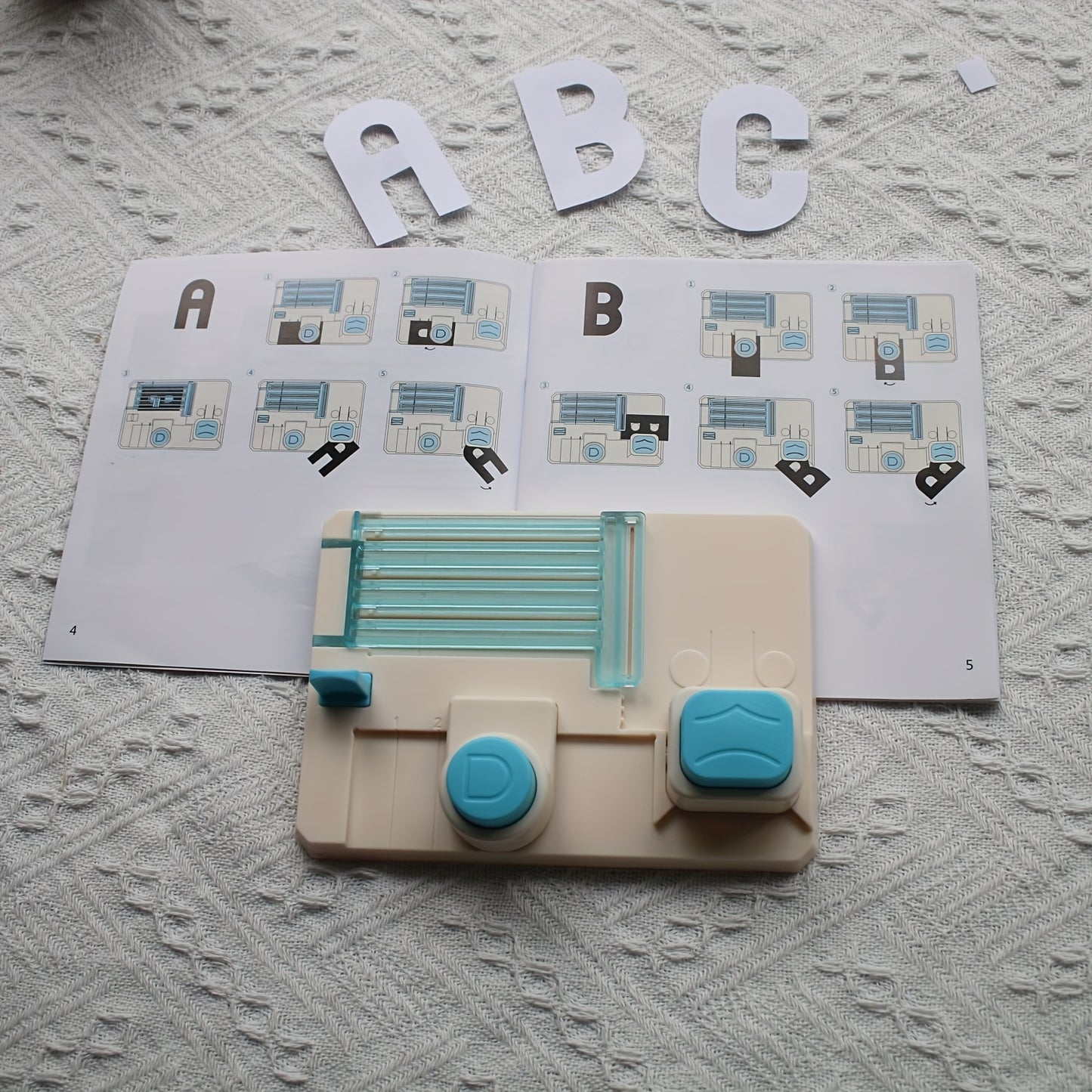 Letter&Number Punch Board Diy Handmade Tool For Greeting Cards, Comes With User Manual