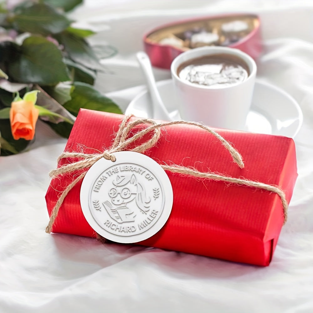 Plant and Book Story Golden Print Embosser Stamp, Printed Directly on Books, Notebooks, Tissues, Stickers, Paper\u002F Plastic Packaging, Make Exquisite Gifts and Books