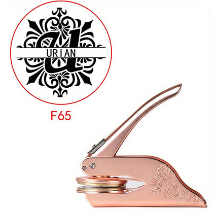 Mysterious Pattern Letter Series Rose Golden Print Embosser Stamp, Make Your Own Letter Seal, Printed Directly on Books, Tissues, Notebooks and Gift Boxes, Easy to Operate, Easy to Carry