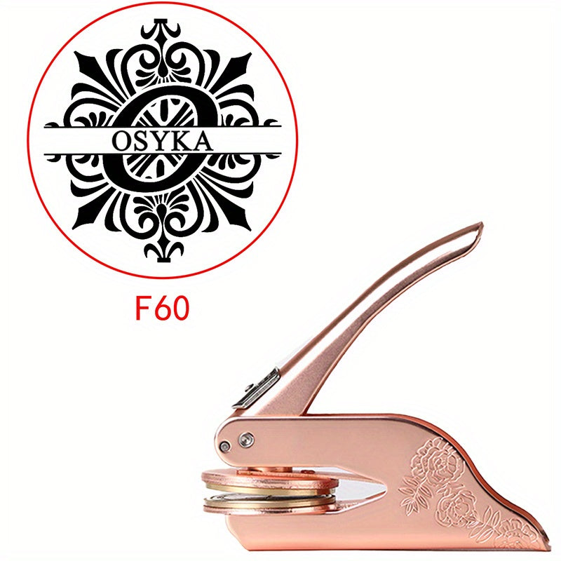 Mysterious Pattern Letter Series Rose Golden Print Embosser Stamp, Make Your Own Letter Seal, Printed Directly on Books, Tissues, Notebooks and Gift Boxes, Easy to Operate, Easy to Carry