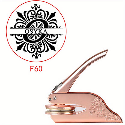Mysterious Pattern Letter Series Rose Golden Print Embosser Stamp, Make Your Own Letter Seal, Printed Directly on Books, Tissues, Notebooks and Gift Boxes, Easy to Operate, Easy to Carry