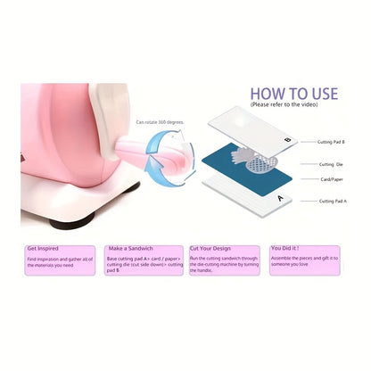 Hand-Cranked DIY Paper Craft Machine, a Creative Manual Smart Toy for DIY Cutting And Embossing.