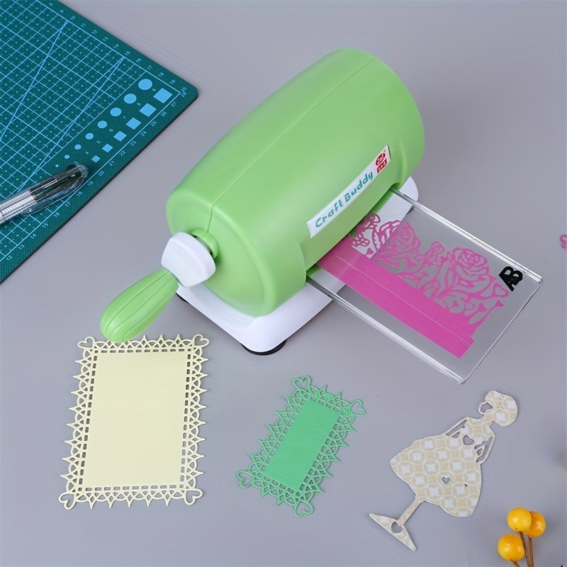 6 Colors Craft Buddy Scrapbook Die Cutting Embossing Machine\u002F1 Set A&B Acrylic Cutting Pads for DIY Scrapbooking Paper Crafts Cutter Machine Tool - PE Material, Battery-Free