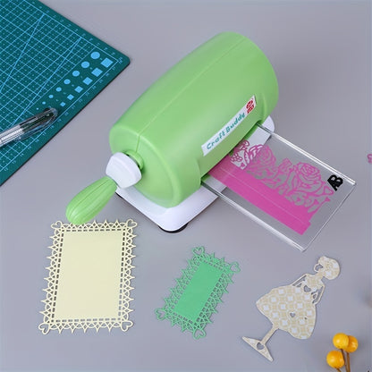 6 Colors Craft Buddy Scrapbook Die Cutting Embossing Machine\u002F1 Set A&B Acrylic Cutting Pads for DIY Scrapbooking Paper Crafts Cutter Machine Tool - PE Material, Battery-Free