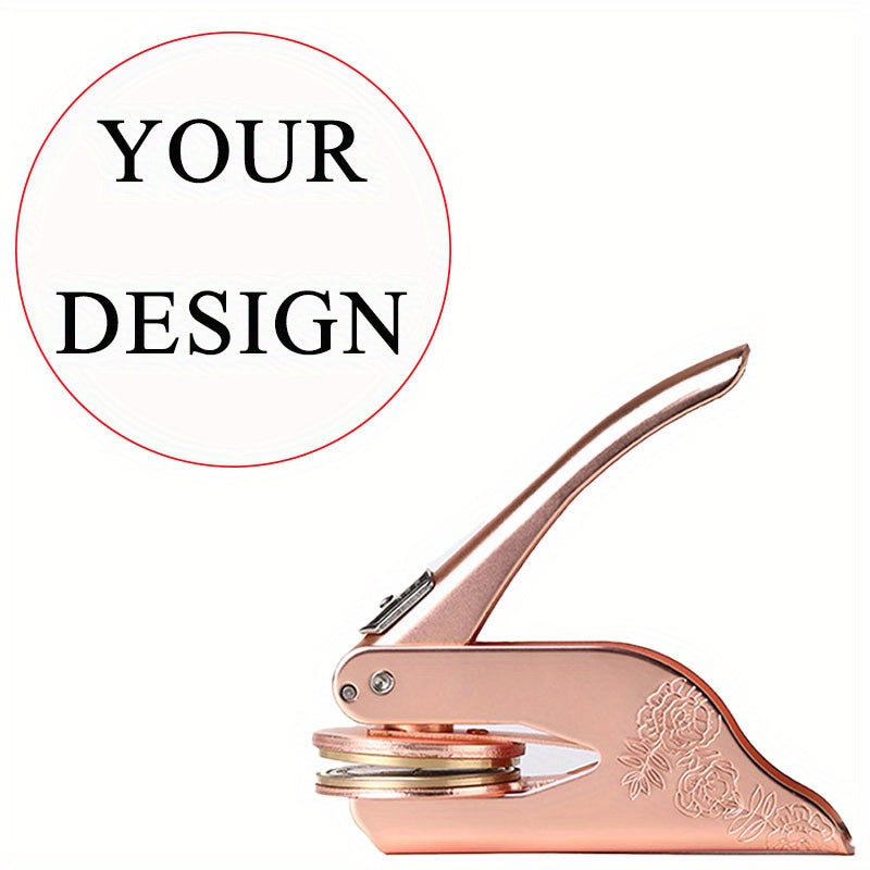 Mysterious Pattern Letter Series Rose Golden Print Embosser Stamp, Make Your Own Letter Seal, Printed Directly on Books, Tissues, Notebooks and Gift Boxes, Easy to Operate, Easy to Carry