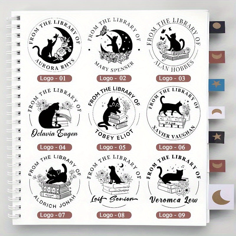 The Animal, Plant and Book Story Series Print Embosser Stamp, can be Printed Directly on Books, Notebooks, Tissues, Stickers, Paper\u002F Plastic Packaging, Beloved by Book Lovers and Pet Lovers