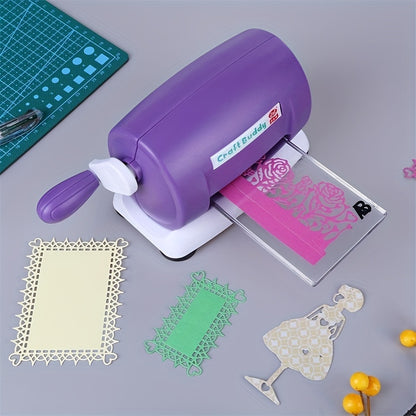6 Colors Craft Buddy Scrapbook Die Cutting Embossing Machine\u002F1 Set A&B Acrylic Cutting Pads for DIY Scrapbooking Paper Crafts Cutter Machine Tool - PE Material, Battery-Free