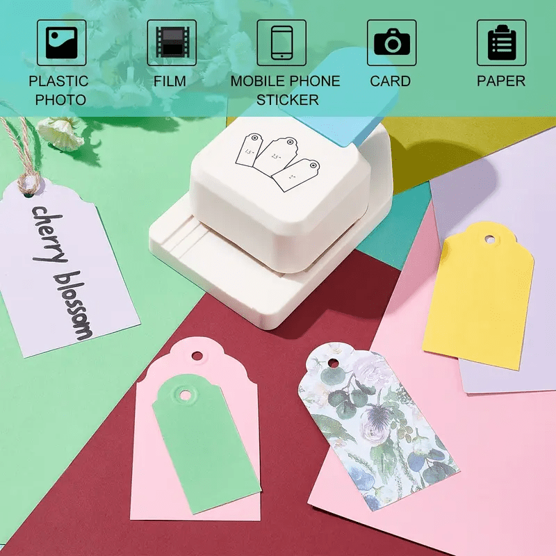 1pc Manual Heavy-Duty Label Embossing Machine - Non-Electric Craft Punch with Rounded Corner Hole, for Scrapbooking, Card Making, Invitations, Business Labels - Compatible with 1.5\