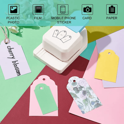 1pc Manual Heavy-Duty Label Embossing Machine - Non-Electric Craft Punch with Rounded Corner Hole, for Scrapbooking, Card Making, Invitations, Business Labels - Compatible with 1.5\