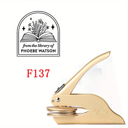 Plant and Book Story Golden Print Embosser Stamp, Printed Directly on Books, Notebooks, Tissues, Stickers, Paper\u002F Plastic Packaging, Make Exquisite Gifts and Books