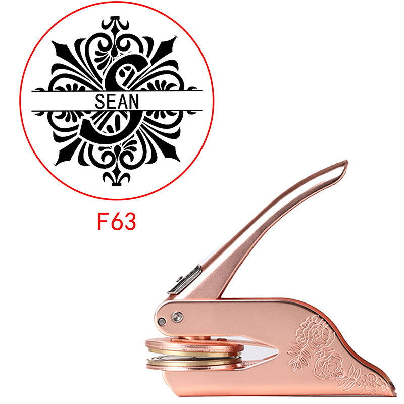 Mysterious Pattern Letter Series Rose Golden Print Embosser Stamp, Make Your Own Letter Seal, Printed Directly on Books, Tissues, Notebooks and Gift Boxes, Easy to Operate, Easy to Carry