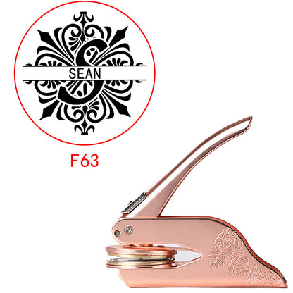 Mysterious Pattern Letter Series Rose Golden Print Embosser Stamp, Make Your Own Letter Seal, Printed Directly on Books, Tissues, Notebooks and Gift Boxes, Easy to Operate, Easy to Carry