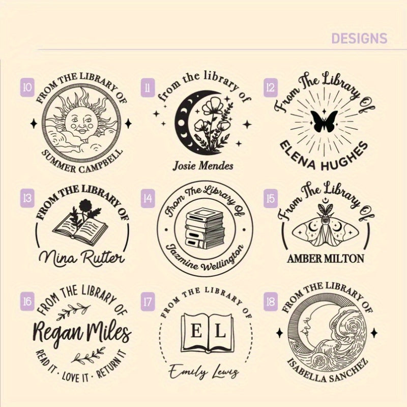 Plant and Book Story Golden Print Embosser Stamp, Printed Directly on Books, Notebooks, Tissues, Stickers, Paper\u002F Plastic Packaging, Make Exquisite Gifts and Books