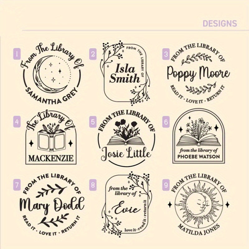 Plant and Book Story Golden Print Embosser Stamp, Printed Directly on Books, Notebooks, Tissues, Stickers, Paper\u002F Plastic Packaging, Make Exquisite Gifts and Books