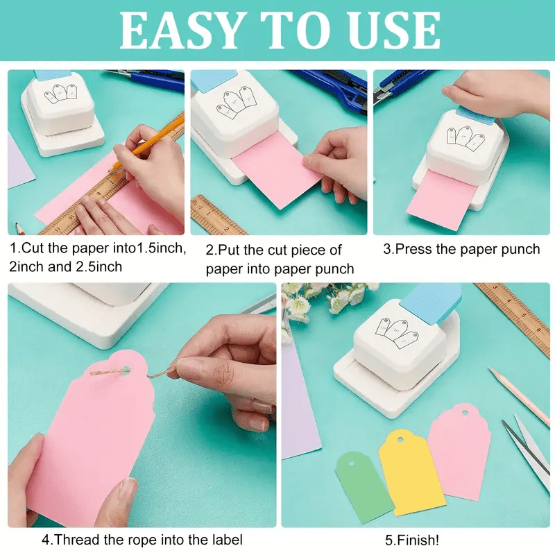 1pc Manual Heavy-Duty Label Embossing Machine - Non-Electric Craft Punch with Rounded Corner Hole, for Scrapbooking, Card Making, Invitations, Business Labels - Compatible with 1.5\