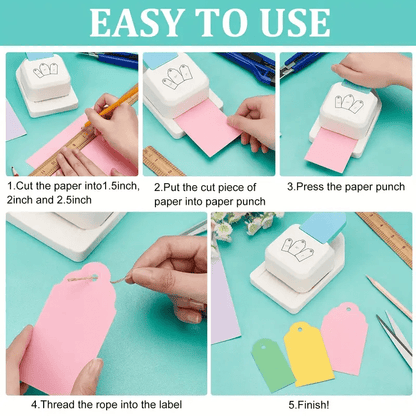 1pc Manual Heavy-Duty Label Embossing Machine - Non-Electric Craft Punch with Rounded Corner Hole, for Scrapbooking, Card Making, Invitations, Business Labels - Compatible with 1.5\