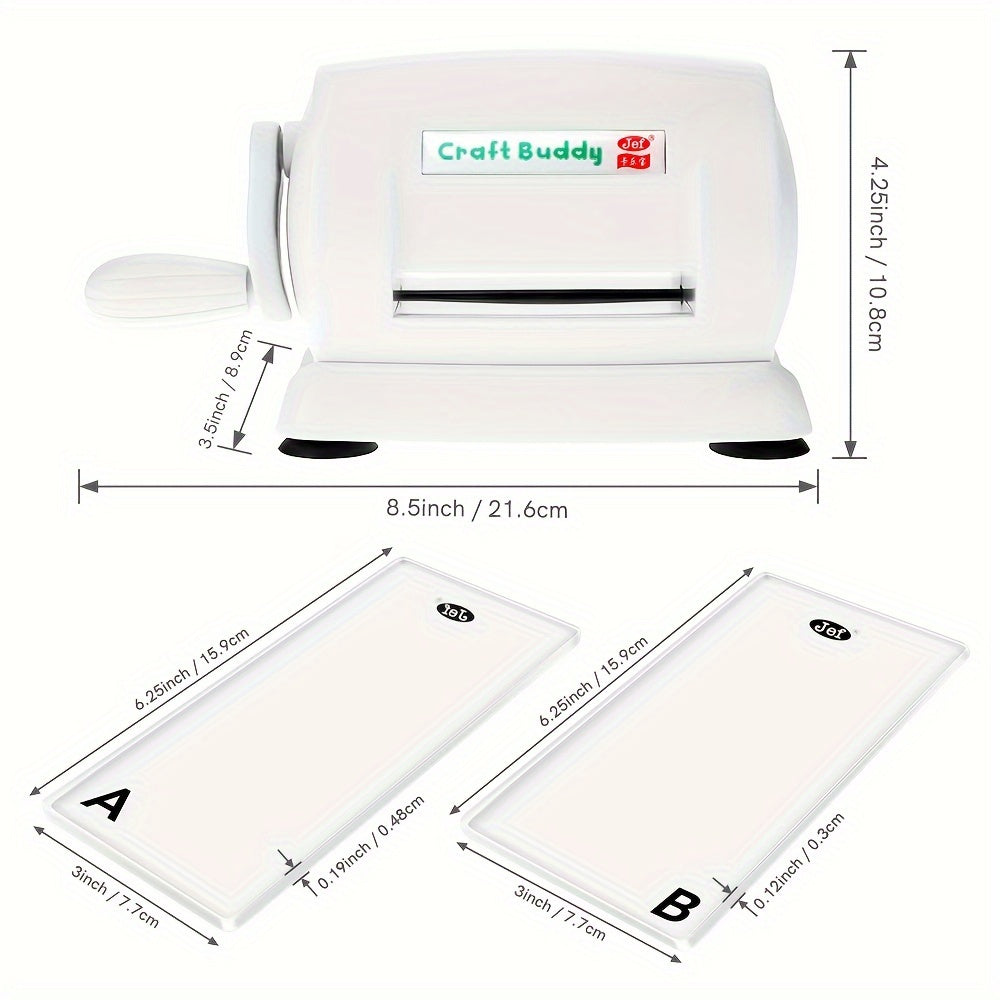 6 Colors Craft Buddy Scrapbook Die Cutting Embossing Machine\u002F1 Set A&B Acrylic Cutting Pads for DIY Scrapbooking Paper Crafts Cutter Machine Tool - PE Material, Battery-Free