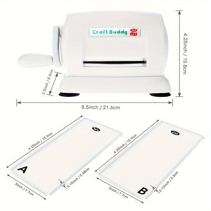 6 Colors Craft Buddy Scrapbook Die Cutting Embossing Machine\u002F1 Set A&B Acrylic Cutting Pads for DIY Scrapbooking Paper Crafts Cutter Machine Tool - PE Material, Battery-Free