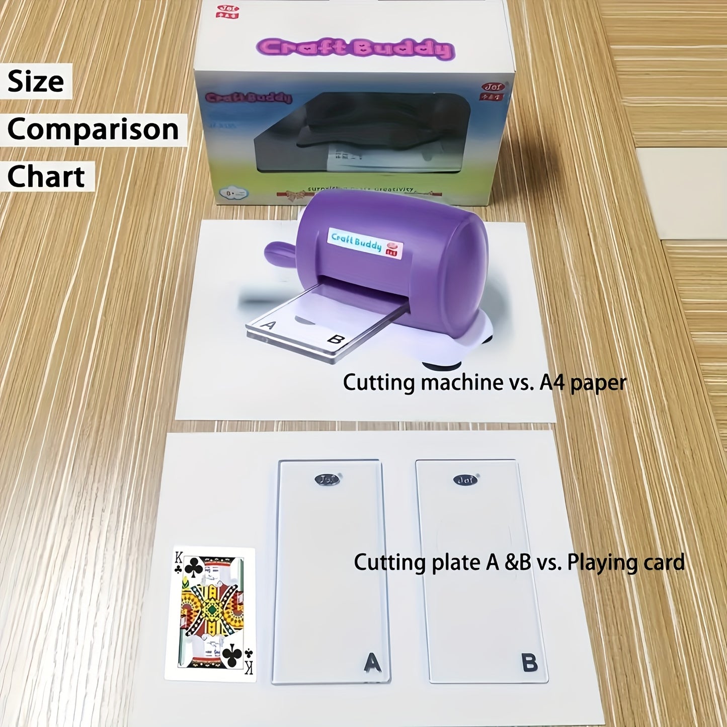 6 Colors Craft Buddy Scrapbook Die Cutting Embossing Machine\u002F1 Set A&B Acrylic Cutting Pads for DIY Scrapbooking Paper Crafts Cutter Machine Tool - PE Material, Battery-Free