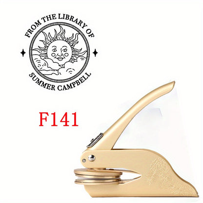 Plant and Book Story Golden Print Embosser Stamp, Printed Directly on Books, Notebooks, Tissues, Stickers, Paper\u002F Plastic Packaging, Make Exquisite Gifts and Books