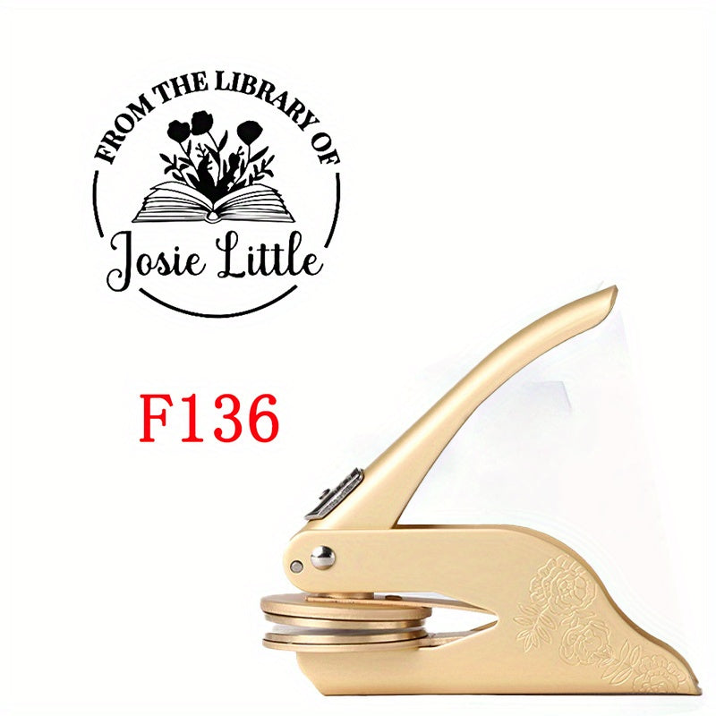 Plant and Book Story Golden Print Embosser Stamp, Printed Directly on Books, Notebooks, Tissues, Stickers, Paper\u002F Plastic Packaging, Make Exquisite Gifts and Books