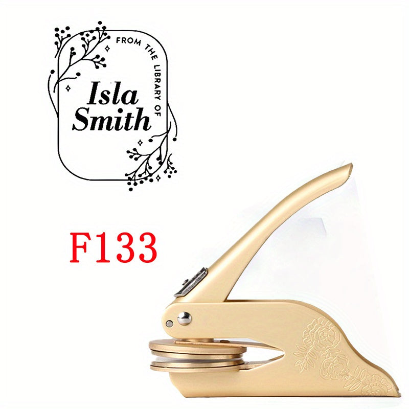 Plant and Book Story Golden Print Embosser Stamp, Printed Directly on Books, Notebooks, Tissues, Stickers, Paper\u002F Plastic Packaging, Make Exquisite Gifts and Books