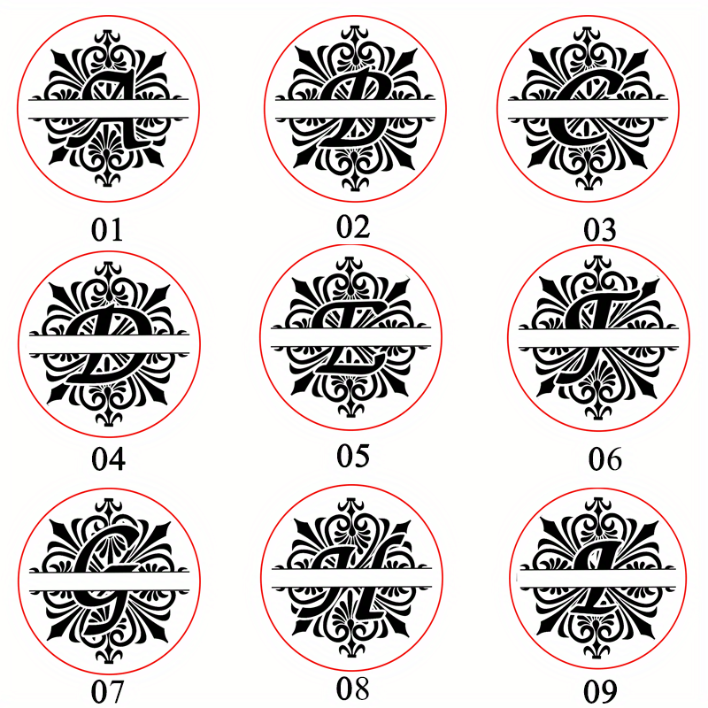 Mysterious Pattern Letter Series Rose Golden Print Embosser Stamp, Make Your Own Letter Seal, Printed Directly on Books, Tissues, Notebooks and Gift Boxes, Easy to Operate, Easy to Carry